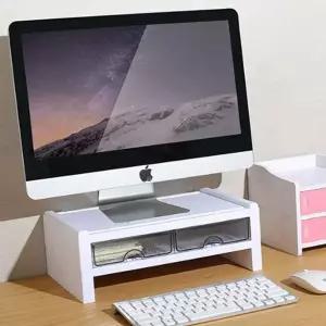 서랍형 받침대 2단 다용도 컴퓨터 모니터 받침대 사무용 액세서리 서랍함 탁상용 키보드 거치대 정리대