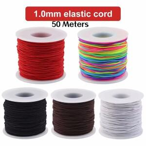 무지개색 탄성 비즈 끈, 다채로운 신축성 공예 실, DIY 쥬얼리 제작 팔찌 목걸이 재료