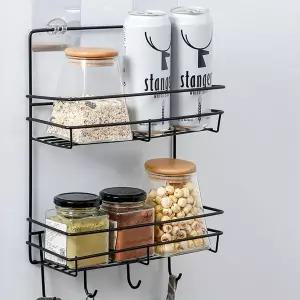 자석 부착 선반 문걸이 벽걸이 정리 현관문 수납 선반 다용도 냉장고 무타공 행거 주방 후크 측면