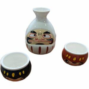 도쿠리 세트 Cer 6컵 150ml 특이한 사케 데우기 주기 못난이