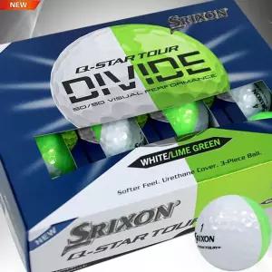[스릭슨] Q-STAR TOUR 6 큐스타 투어 디바이드 반반 골프공(화이트그린)