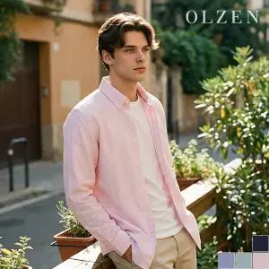 [올젠] 스탠다드핏 버튼다운 긴팔 셔츠 (ZOE2WC1304)