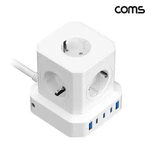 멀티탭 타워형 4구 멀티탭 초고속 스마트폰 충전 White AC490