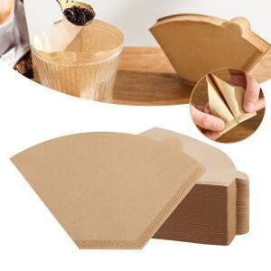 100개입 커피 필터 일회용 원뿔형 종이 천연 무표백 4-6컵 메이커용