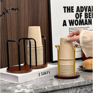 종이컵디스펜서 럭셔리 일회용 종이컵 보관 홀더 데스크탑 커피 테이블 카운터 컵 디스펜서 랙 선반 머그 디스플레이 스탠드 주최자