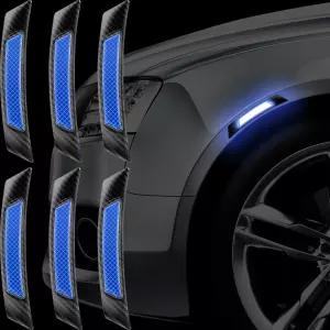 자동차 SUV 픽업트럭 휠 웰 아치 또는 사이드 범퍼 펜더용 6피스 반사 트림 탄소 섬유 마커 스티커 외장