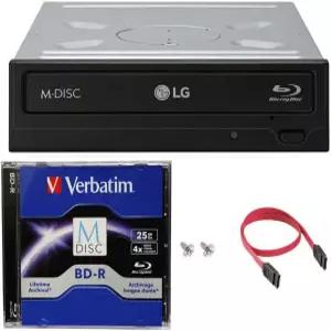 LG WH14NS40 14X 블루레이 BDXL DVD CD 내부 버너 드라이브 번들 무료 25GB M-DISC BD + SATA 케이블 장착