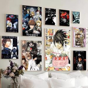 애니메이션 데스 노트 클래식 빈티지 포스터 HD 의 벽 예술 레트로 홈룸 장식호환