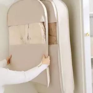 코트 옷 커버 간절기 투명 보관용 지퍼형 옷 커버 방수 의류 두꺼운 정리함 보관함 원피스 공간 압축 정리