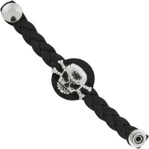 핫 레더 VXL1005 해골 및 뼈 땋은 오토바이 바이커 조끼 익스텐더 - 4인치