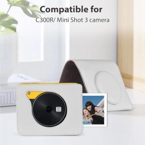 휴대용 인스턴트 카메라 가방 케이스 레트로 스타일 PU 가죽 운반 교체 Kodak C300R/미니 샷 3 스트랩 포함