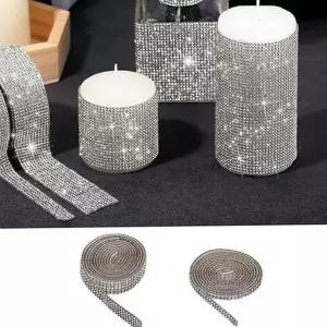 큐빅 장식띠 공예용 반짝이 장식 크리스탈 장식줄 재료 액세서리 스트랩 스티커 케이스 핸드폰 라인석 데코