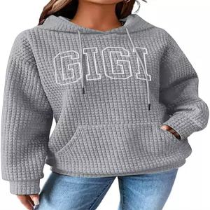 유니크원 할머니 스웨트셔츠 여성 후드티 나나 할머니를 위한 기가 주머니가 달린 와플 드로스트링