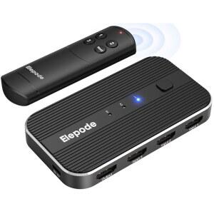 [미국배송] ELEPODE HDMI 스위치 3 IN 1 아웃 리모컨 포함 - 4K@60HZ HDR 스플리터 지원 HDCP2.2 HDR 3D 돌비 지원 포트 스위처 셀렉터 박스 3개(XBOX 포함) PS5 / 4 3 파이어 스틱 ROKU 블루레이 플레이어