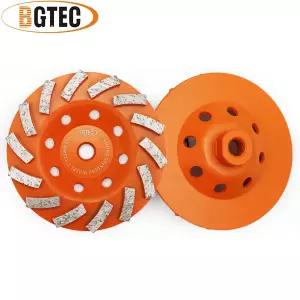 호환  BGTEC M14 스레드 다이아몬드 터보 로우 그라인딩 컵 휠 Dia125 mm 연마 디스크 대리석 콘크리트 타