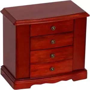 멜 앤 코. 체리 마감의 하모니 나무 주얼리 박스