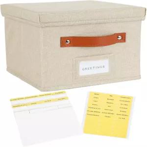 칸막이가 있는 타르스카 인사말 카드 정리함 - 뚜껑이 보관함 150장 이상의 레시피 사진 봉투 9 x 7 인치