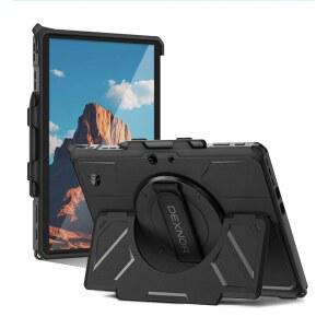 [미국배송] DEXNOR FOR MICROSOFT SURFACE PRO 11/10/9 케이스 13인치 2024/2022 360 회전 핸드 스트랩과 대형 스탠드 및 펜 홀더 충격 방지 전신 커버 블랙