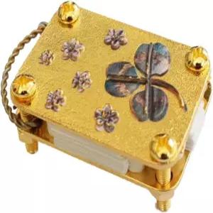 JDOQOKJ 수공예 금속 미니 플라워 프레스 미니어처 키트 금도금 디자인 장식용 꽃무늬(클로버)