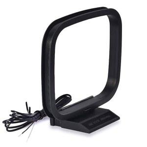 [미국배송] 2핀 베어 와이어가 있는 빙푸 AM 루프 안테나 파이오니어 온쿄 야마하 마란츠 파일 실내 라디오 블루투스 홈 스테레오 수신기 AV 오디오 비디오 시어터 전원 시스템 지원