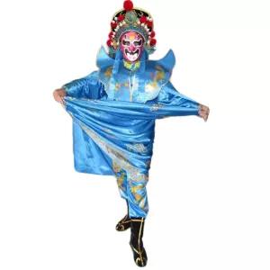 공연 변검의상 변신 마스크 복장 풀세트 가면 전통 얼굴 인룡 소품 도구 패왕별희