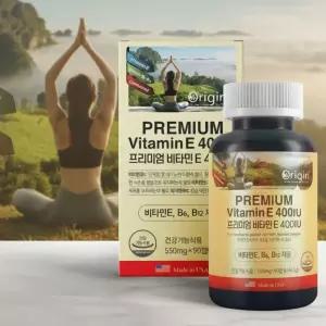 오리진 프리미엄 비타민E 400IU (550g x 90캡슐 3개월분) 비타민 B6 B12