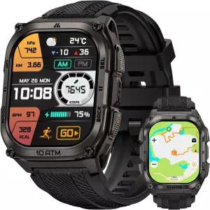 남성용 KOSPET 탱크 M4 스마트 워치 풀 스테인리스 스틸 GPS 및 오프라인 지도 10ATM 방수 45m 프리다이빙