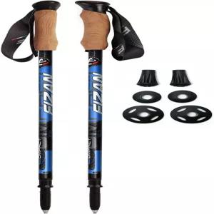 피잔 컴팩트 트레킹 폴 3 - 5.6온스 초경량 배낭여행 하이킹 통과 조절 가능 접이식 맞춤형 핏 EVA 그립