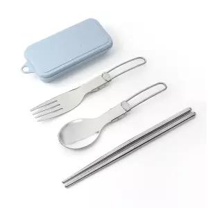 야외용 접이식 수저포크+젓가락 2개 1인식기 신혼부부여행 입대선물