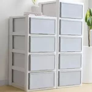 의류 소품 정리함 플라스틱 서랍장 4단 5단 그레이 투명 수납함 침실 거실 옷장