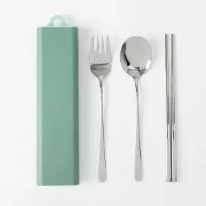 유치원 등원준비물 휴대용 수저포크세트 학생도시락 낚시 스테인레스