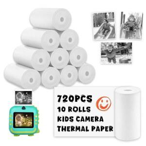 [미국배송] 용 720PCS 열지 57X25MM 즉석 인쇄 용지 10롤 카메라 용지 대부분의 카메라와 호환(72개 / 롤)