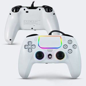 PS5 유선 컨트롤러용 NBCP 게임 2팩, PS5/4와 호환되는 컨트롤러, Windows PC 및 Steam White*