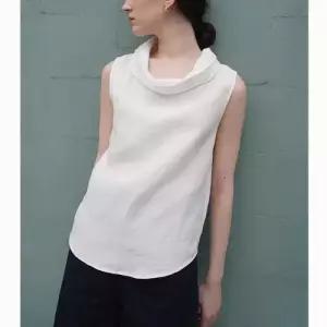 여친 조끼 린넨 내추럴 캐주얼한 칼라 등판 펀칭 나시 2 KS1