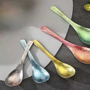 티타늄캠핑수저 캠핑스푼 대형 금속 순수 스푼 티타늄