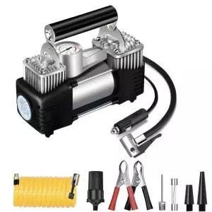 콤프레샤 컴프레서 타이어 공기 주입기 점프 스타터 150PSI 차량용 에어 펌프 12V 시거잭 오토바이 자전거