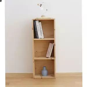 원목 3단 책장 DIY 사무실 다용도 삼나무 3단 책장 내추럴 수납장 선반장 진열장 정리함 책꽂이 학생