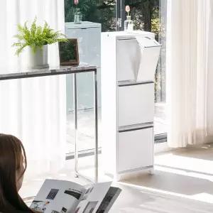 프랑코 스탠드 가정용 분리수거함 트윈형 3단(60L)