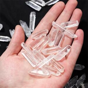 자연 맑은 석영 치유 화이트 크리스탈 포인트 완드 에너지 스톤 원시 열 바위 광물 표본 홈 장식 DIY 공예