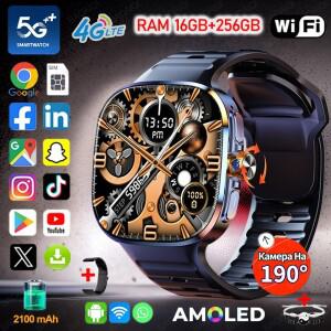 5G 스마트워치 2.4인치 HD AMOLED 16GB+256GB 메모리 2100mAh 900만 화소 카메라 GPS NFC WIFI 구글 앱 다