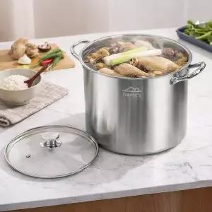 인덕션 스텐 높은 곰솥 26cm (9L)/ 큰냄비 들통 스텐냄비 스텐곰통 사골냄비