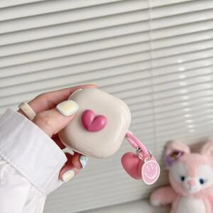 삼성 호환 갤럭시 호환 버즈 프로 라이브 2 FE 이어폰 케이스  꽃무늬 블루투스 헤드셋 헤드폰 키링 포함