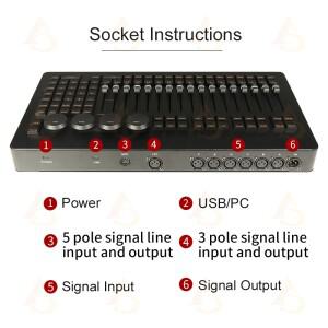 DMX MA 커맨드 페이더 윙 온 PC 콘솔 무대 효과 조명 컨트롤러 (DJ 디스코 이벤트 나이트클럽용)