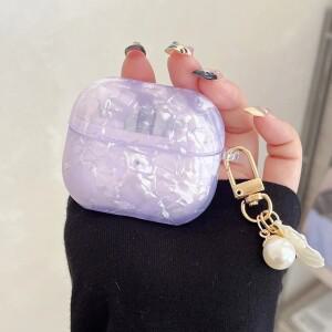 삼성 호환 갤럭시 호환 버드 3/Buds3 프로 케이스용 여성용  진주/조가비 쉘 3pro 실리콘 이어폰 커버