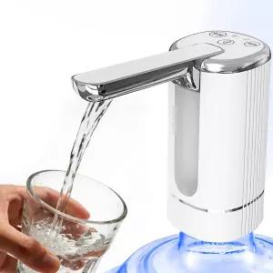 5갤런 물병용 정수기 펌프 1200mAh 배터리로 충전 가능한 USB 타입-C 접이식 스파우트 원터치