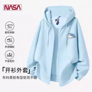 후드티 후드 맨투맨 티 풀오버 캐주얼 웨어 봄 가을 NASA와 협업한 상어 로고가 새겨진 카디건 가디건 자켓