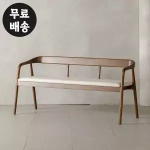 [벤티스가구]로미 고무나무 원목의자 3인용 벤치 식탁 긴 나무 의자 고급 디자인 3인(1500/아이보리)