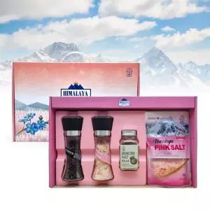 히말라야 프리미엄 핑크소금 4P 선물세트A 함초소금 (후추그라인더+핑크소금그라인더+함초소금(150g)+핑크