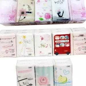 휴대용 티슈 개별포장 여행용 무형광 미니포켓 티슈 피크닉 차량용 손수건