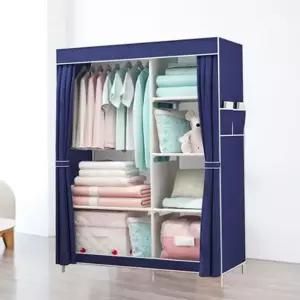 이동식 시스템 행거 다용도 드레스 옷장 조립식 시스템 행거 철제 수납 선반형 자취방 패브릭 좁은 원룸